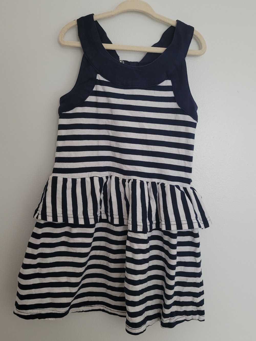 🧸2/20$ Tigloo Navy Stripe Peplum Sundress for Girls Size 6T